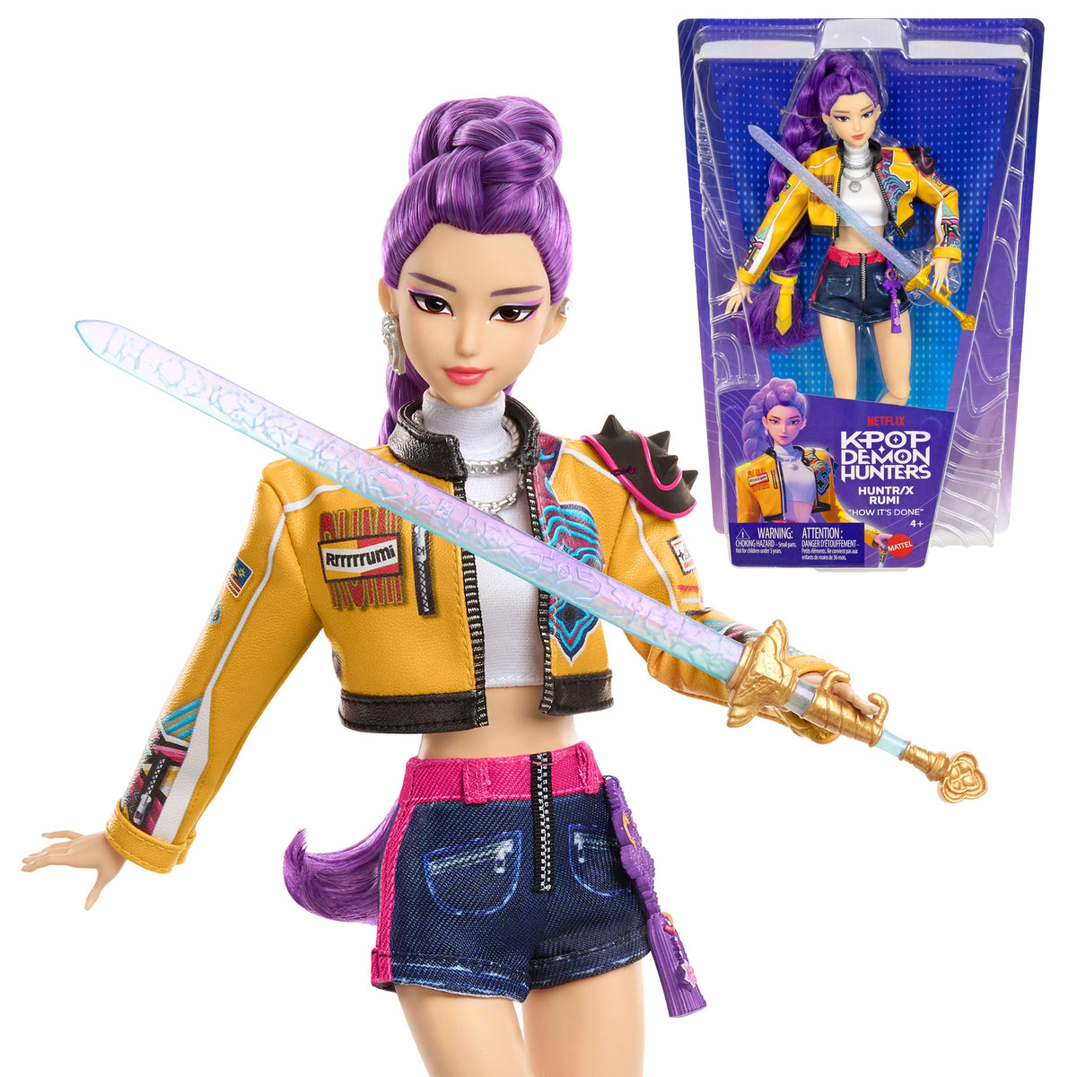 KPop Demon Hunters HUNTR/X Rumi Fashion Doll in Removable Look With Themed Movie Accessories