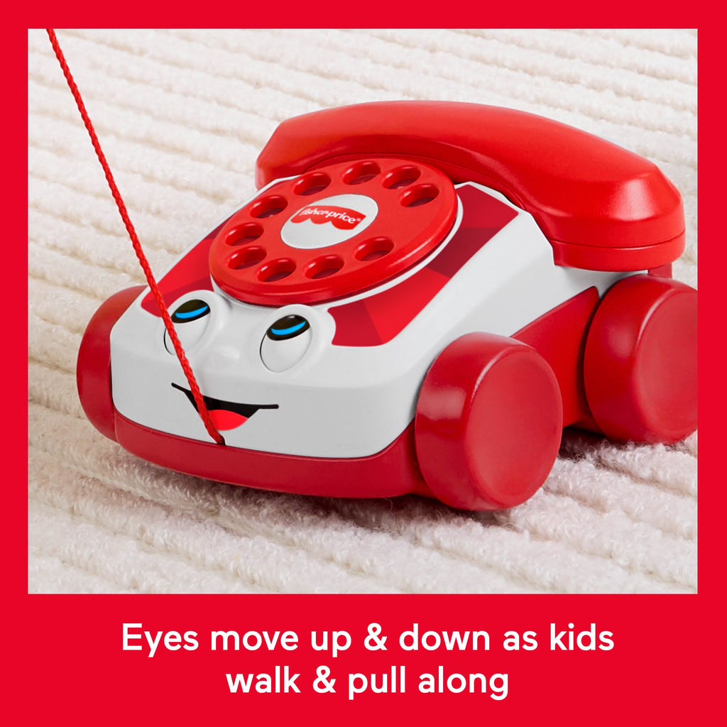 Fisher-Price Red Chatter Telephone Baby & Toddler Pull Toy, Mattel 80Th Anniversary Edition