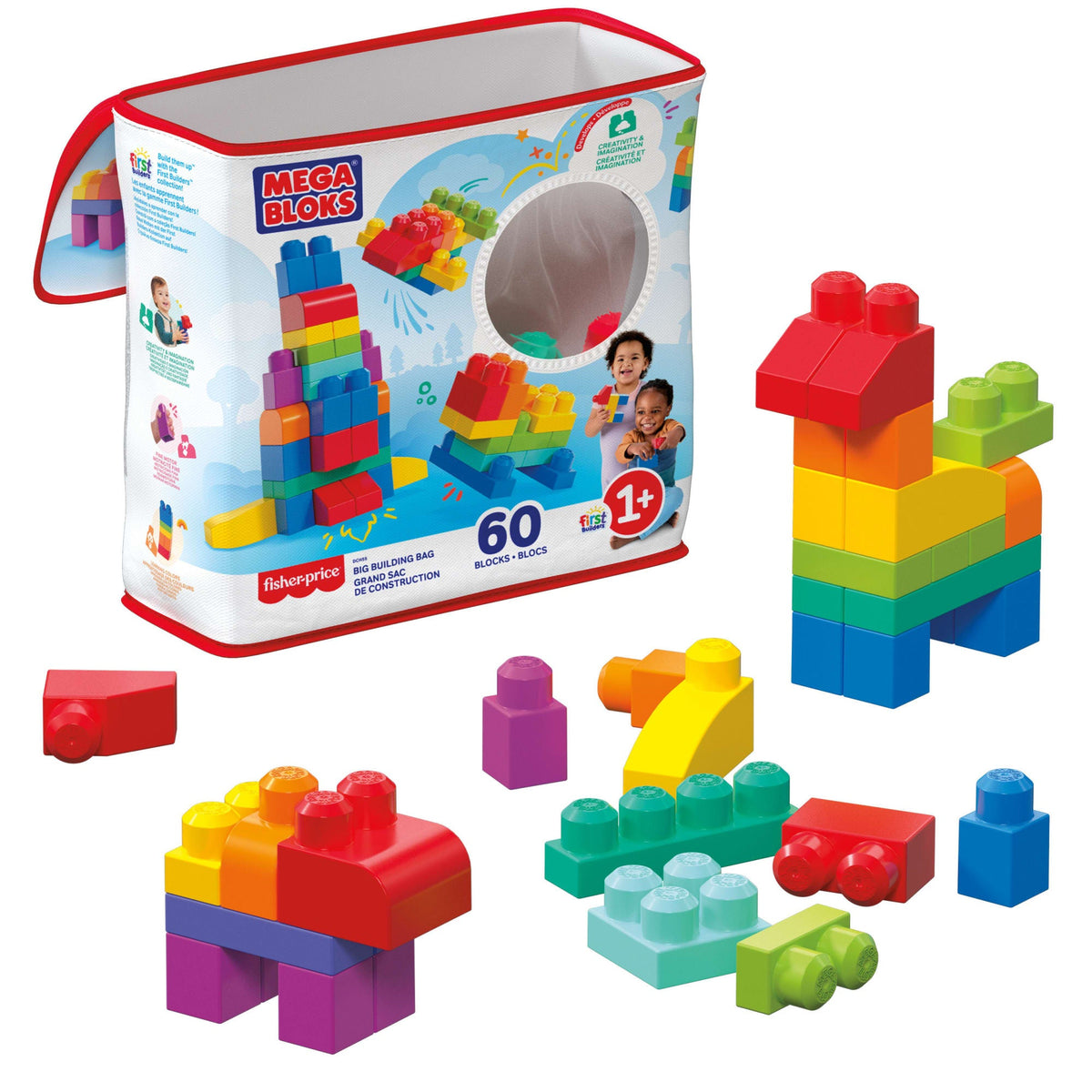 Mega Bloks Bolsa Clásica De Construcción con 60 Bloques