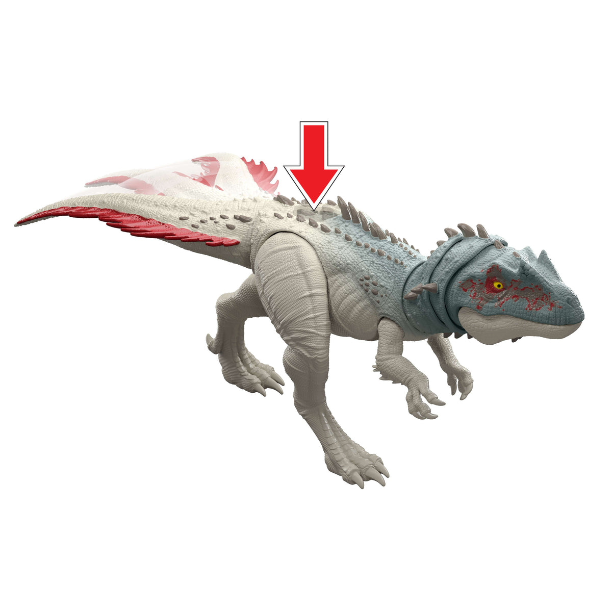 Jurassic World Gigantic Thrashers Torvosaurus Dinosaur Action Figure Toy, 2 Attacks & Evolve Feature