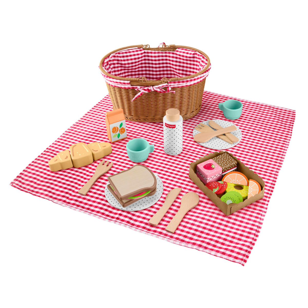 Fisher-Price Brinquedo para Bebês Cesta de Piquenique de Madeira