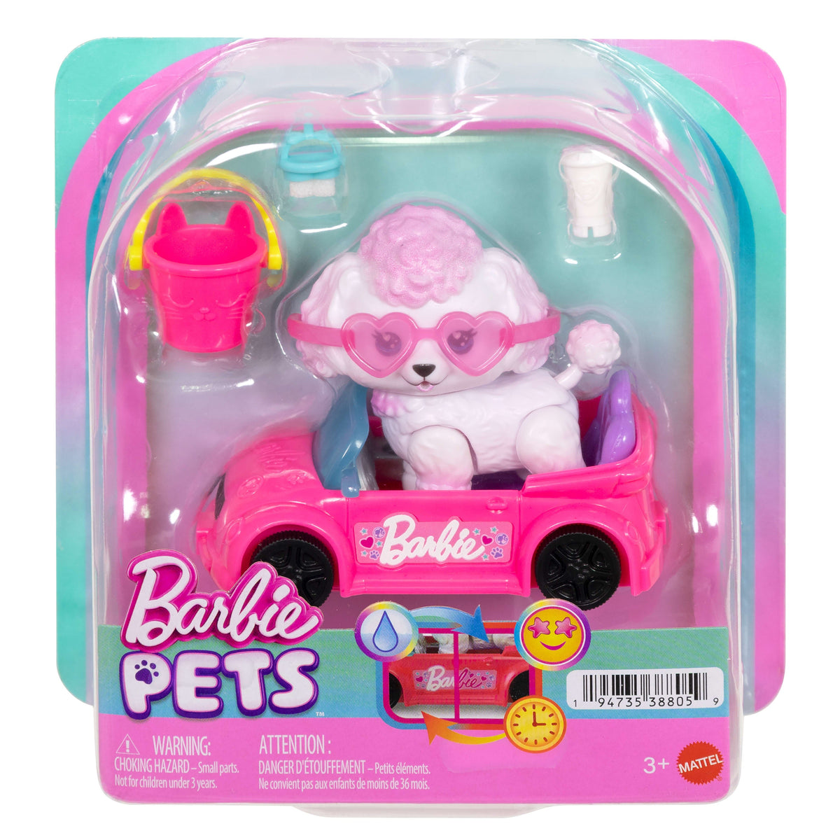 Barbie Dream Squad Pet Poodle And Convertible With Color-Changing Accessories
