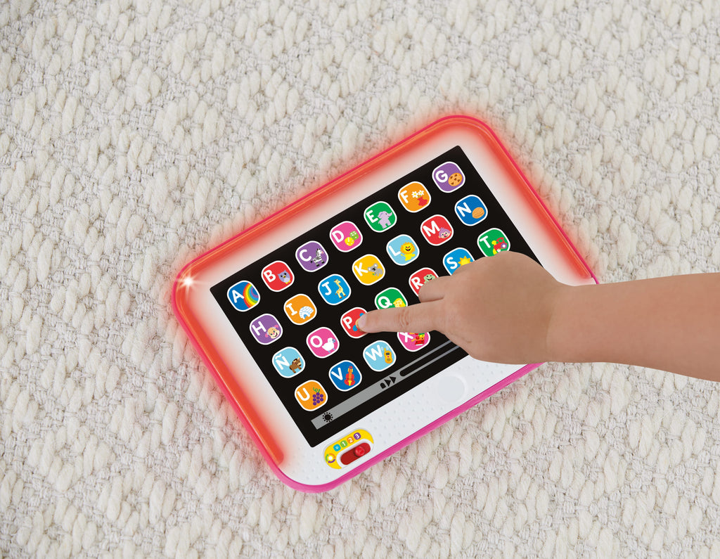 Fisher-Price Ríe y Aprende Juguete para Bebés Tablet De Aprendizaje Crece Conmigo Rosa
