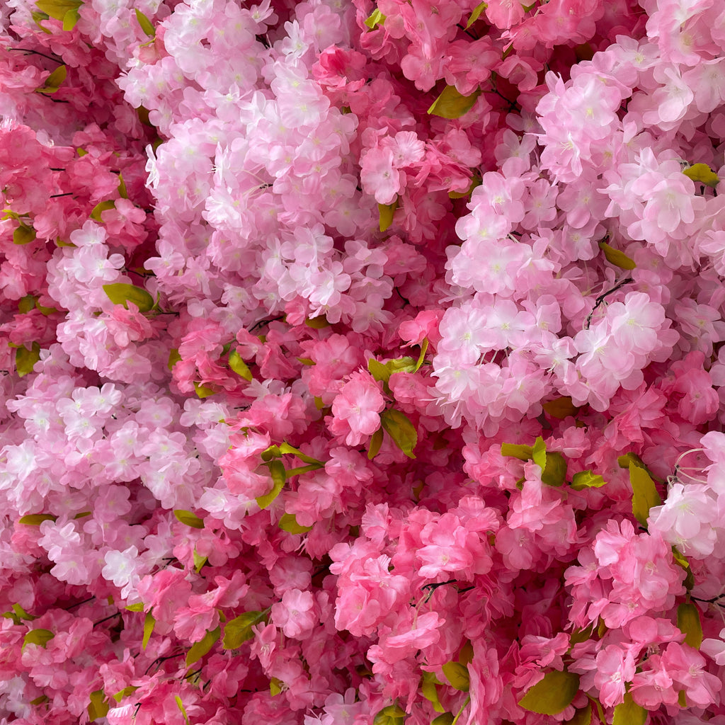 ValarFlowers Vibrant Hot Pink & Blush Cherry Blossom Flower Wall Backdrop: Bold Sakura Bloom Display - VF-836-2