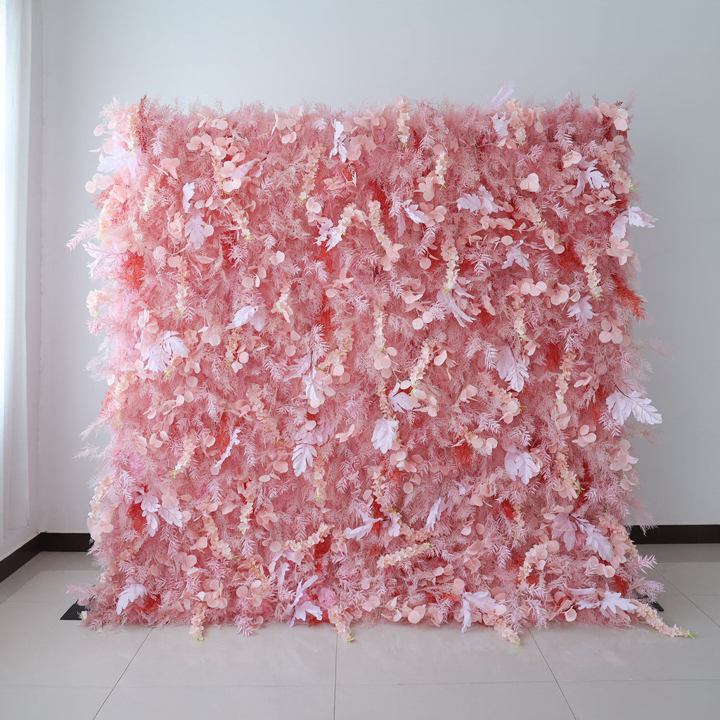 ValarFlowers Blush Pink Floral Extravaganza Wall: A Dreamy. Romantic Masterpiece for Enchanting Celebrations - VF - 621