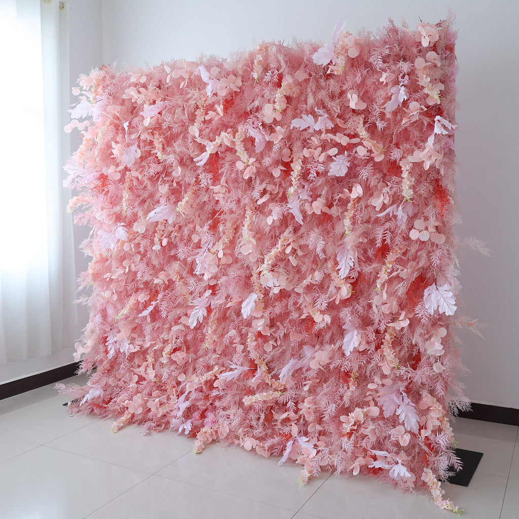 ValarFlowers Blush Pink Floral Extravaganza Wall: A Dreamy. Romantic Masterpiece for Enchanting Celebrations - VF - 621