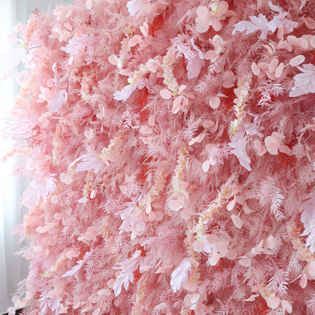 ValarFlowers Blush Pink Floral Extravaganza Wall: A Dreamy. Romantic Masterpiece for Enchanting Celebrations - VF - 621
