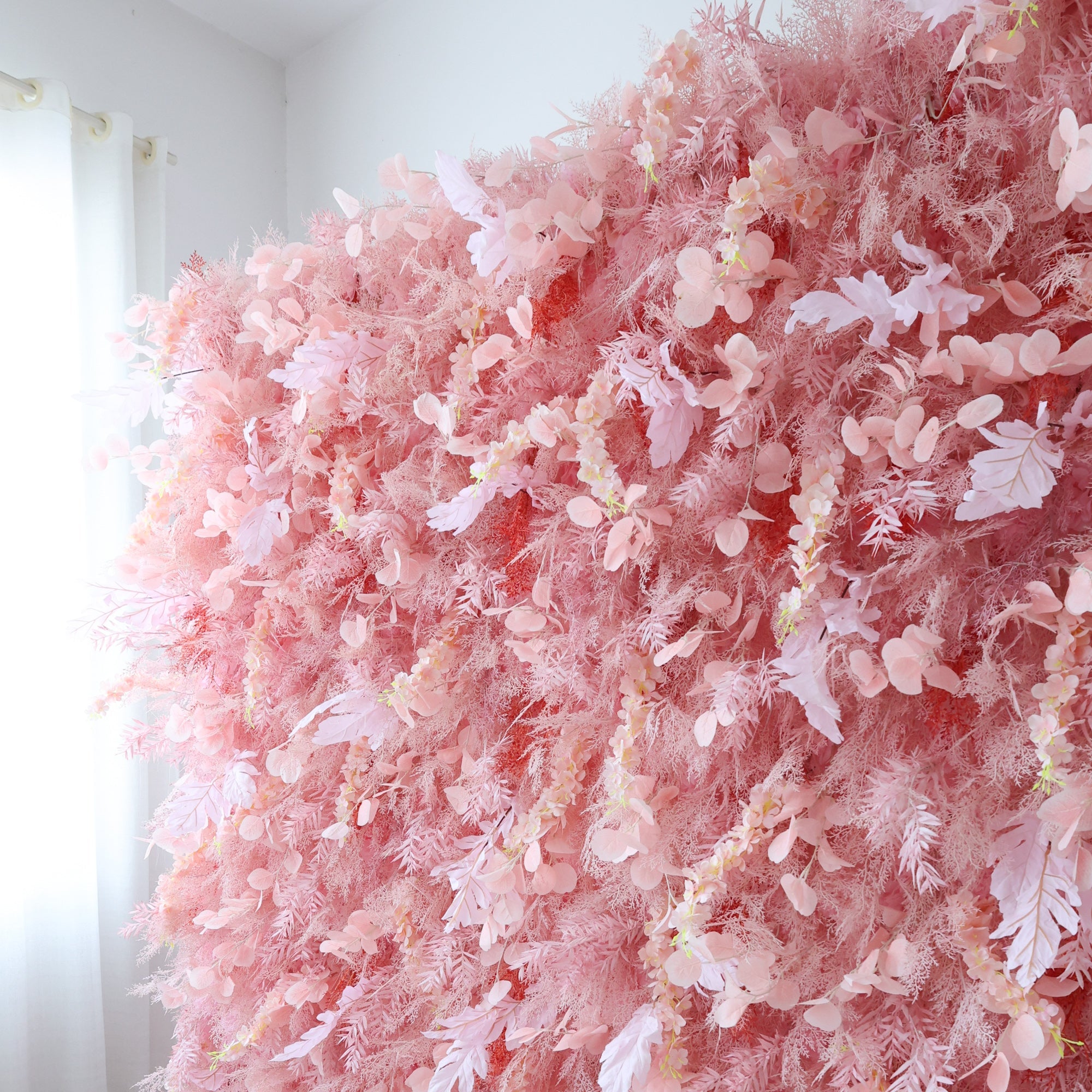 ValarFlowers Blush Pink Floral Extravaganza Wall: A Dreamy. Romantic Masterpiece for Enchanting Celebrations - VF - 621