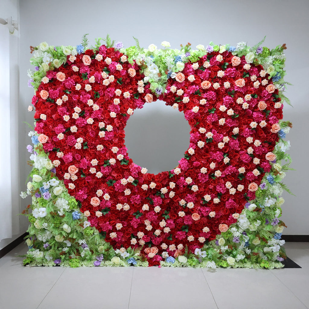 ValarFlowers Heartfelt Multicolor Floral Extravaganza Wall: A Romantic & Vibrant Masterpiece for Unforgettable Celebration-VF-520