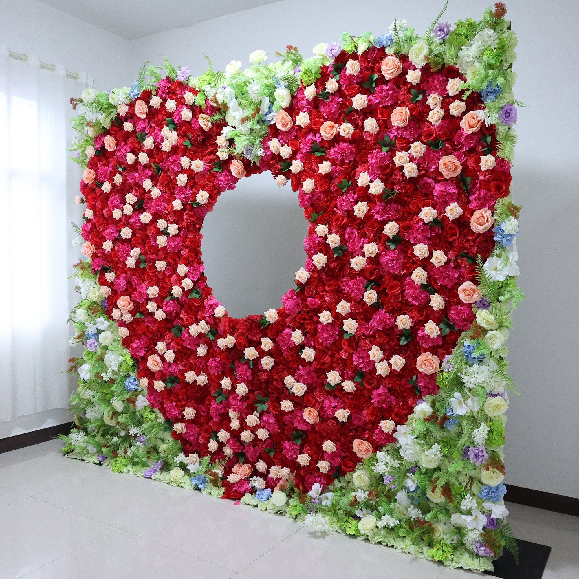 ValarFlowers Heartfelt Multicolor Floral Extravaganza Wall: A Romantic & Vibrant Masterpiece for Unforgettable Celebration-VF-520