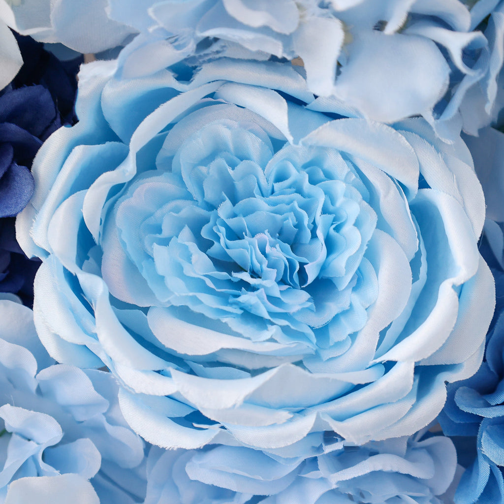 ValarFlowers Blue & White Floral Wall: A Serene. Elegant Backdrop for Timeless Events-VF-579