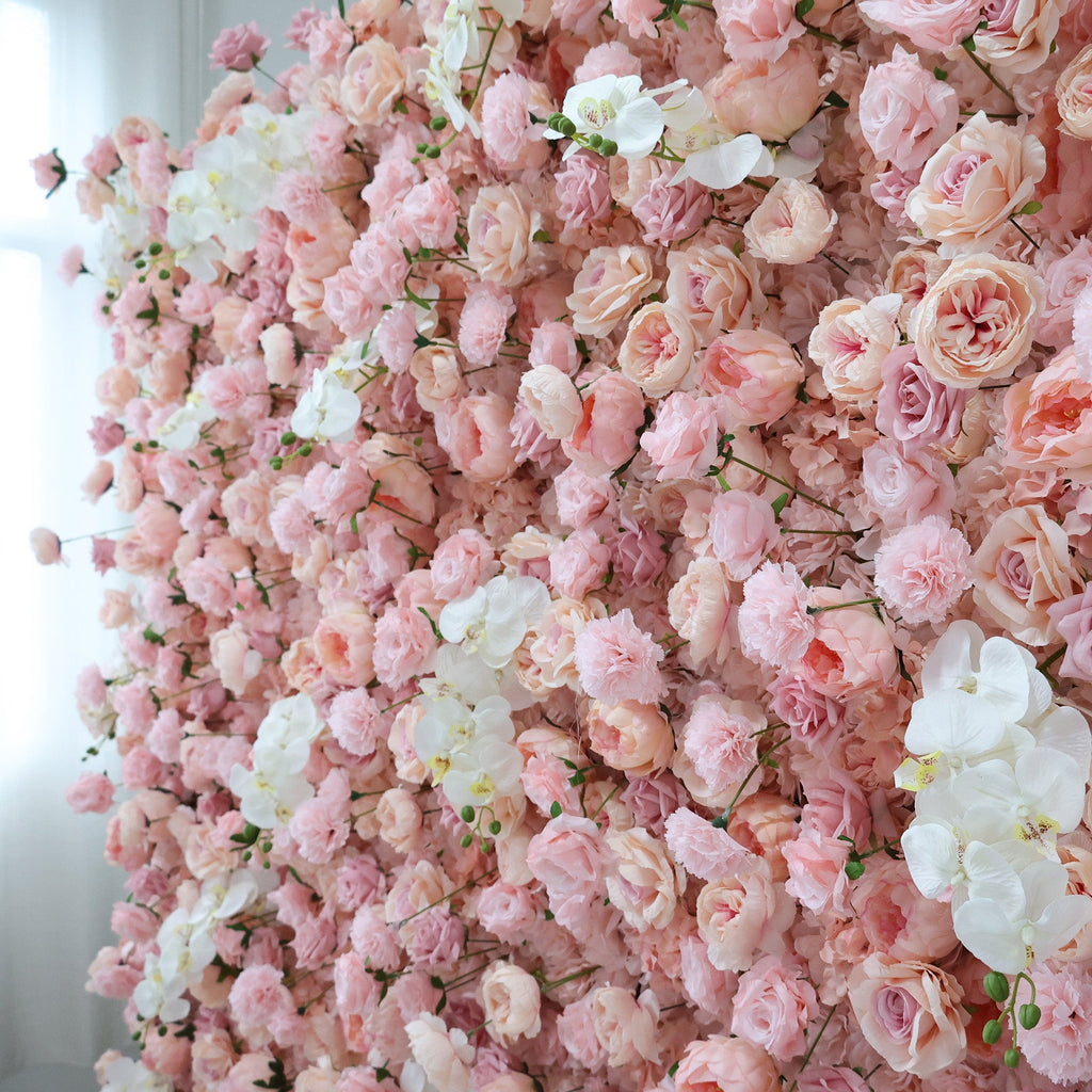 ValarFlowers Blush & White Floral Extravaganza Wall: A Romantic. Dreamy Masterpiece for Enchanting Celebrations-VF-550
