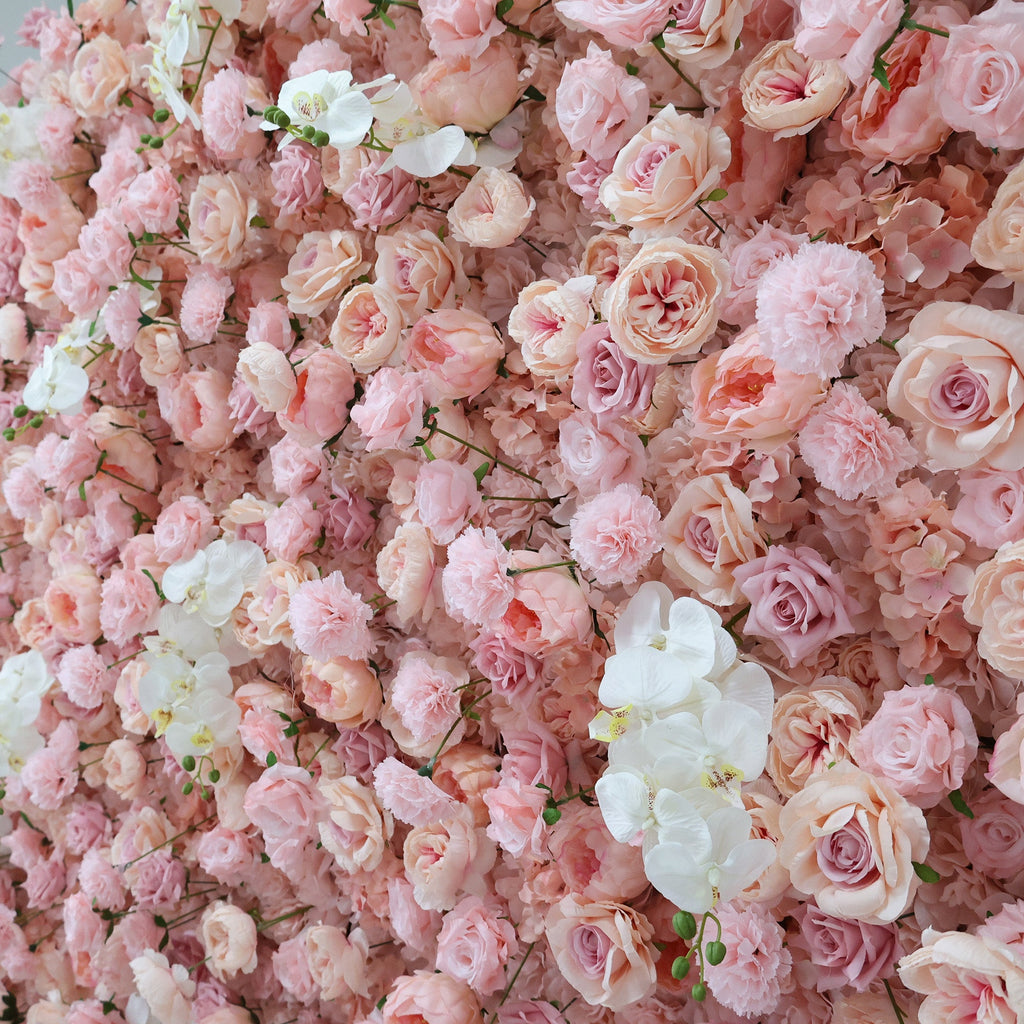 ValarFlowers Blush & White Floral Extravaganza Wall: A Romantic. Dreamy Masterpiece for Enchanting Celebrations-VF-550