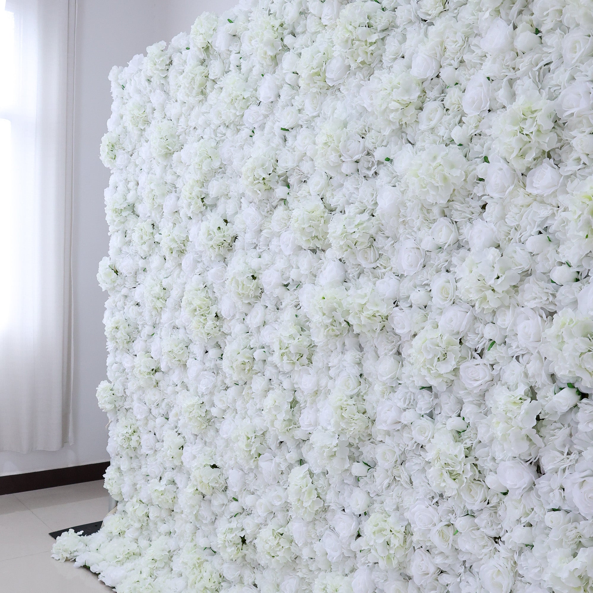 ValarFlowers All - White Floral Wall: A Pure. Elegant Masterpiece for Timeless Celebrations-VF-551