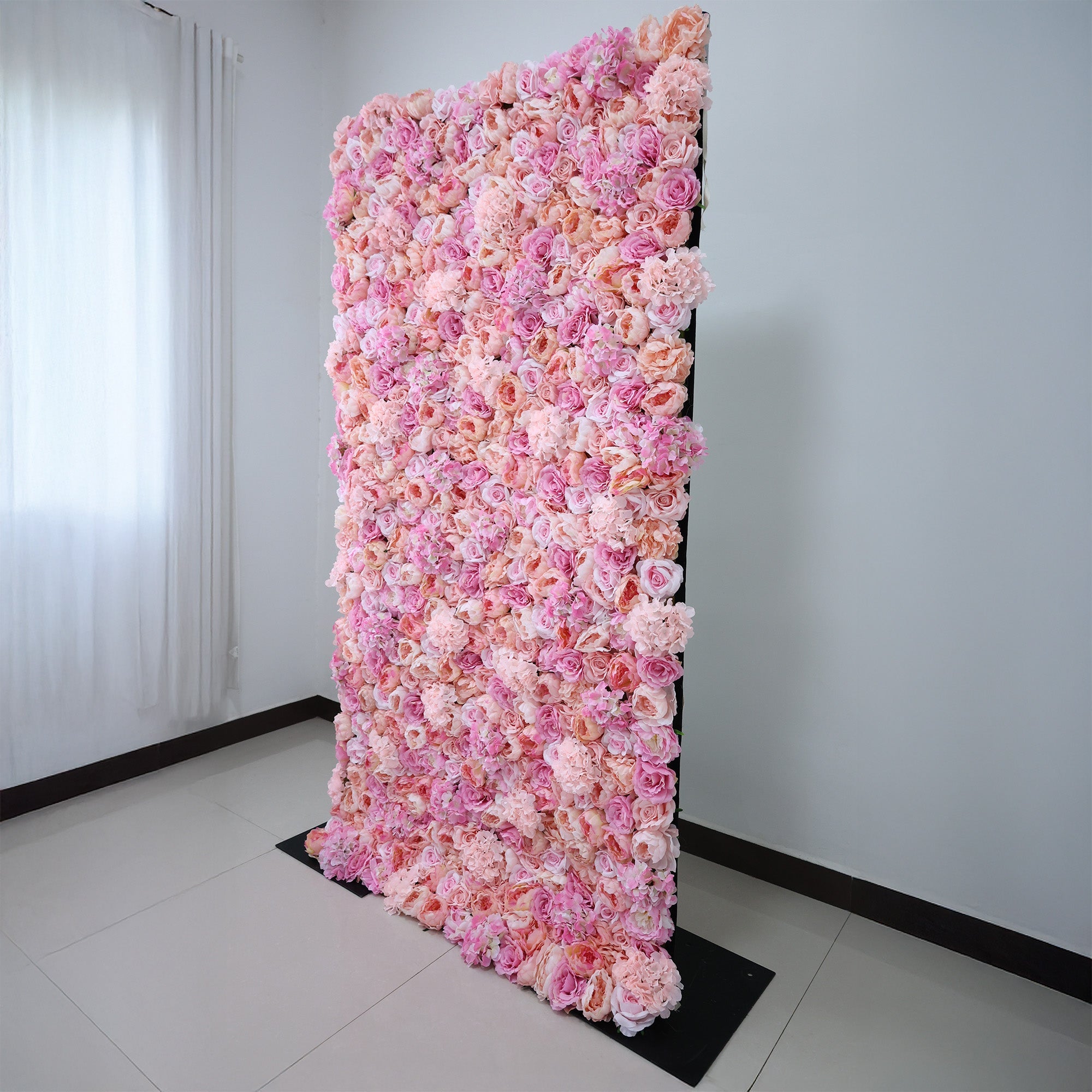 ValarFlowers Blush & Peach Floral Extravaganza Wall: A Romantic. Dreamy Masterpiece for Enchanting Celebrations-VF-548