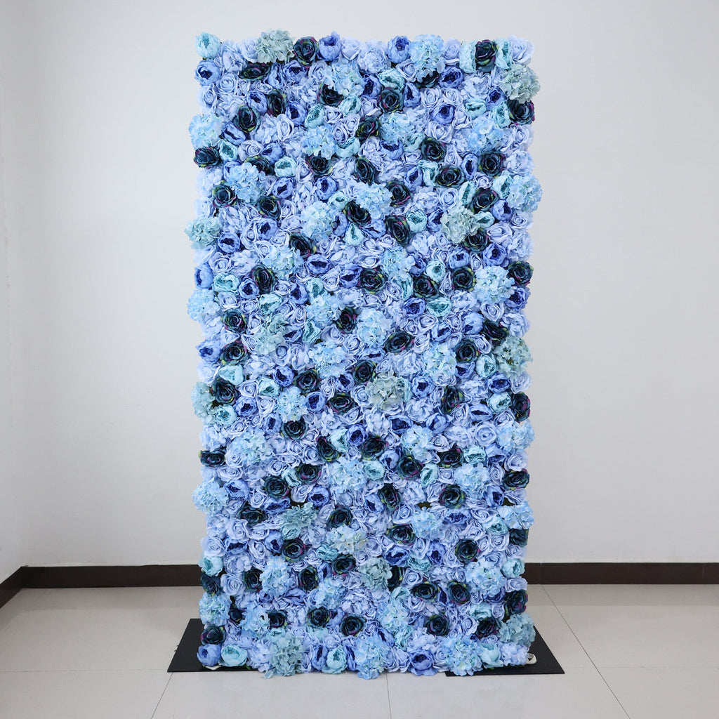ValarFlowers Blue & Teal Floral Extravaganza Wall: A Captivating. Ocean-Inspired Masterpiece for Memorable Celebrations-VF-549