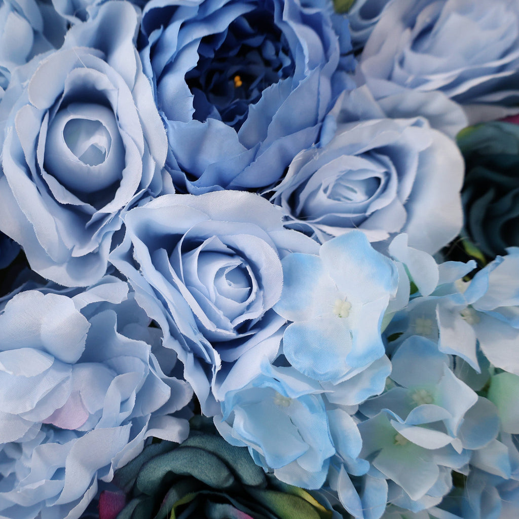 ValarFlowers Blue & Teal Floral Extravaganza Wall: A Captivating. Ocean-Inspired Masterpiece for Memorable Celebrations-VF-549