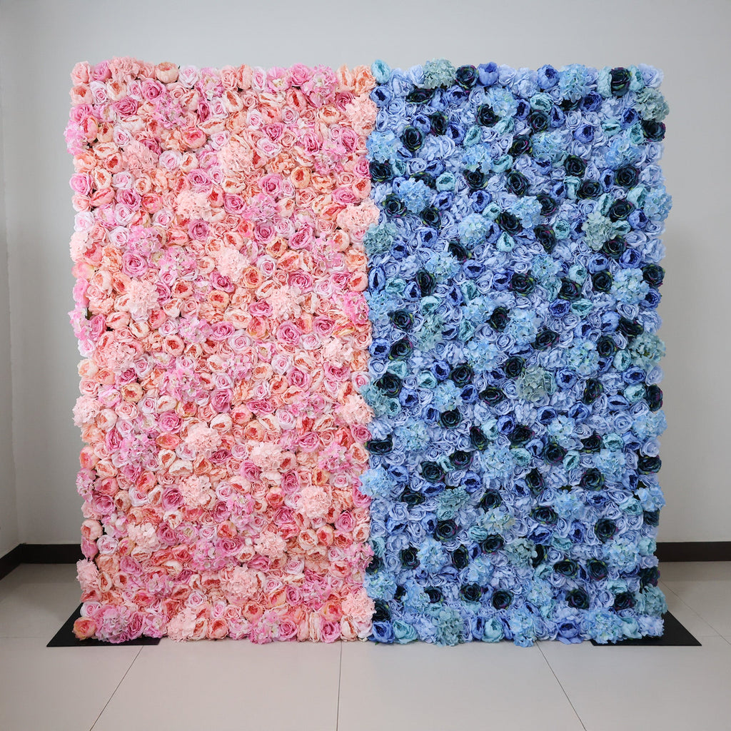 ValarFlowers Blue & Teal Floral Extravaganza Wall: A Captivating. Ocean-Inspired Masterpiece for Memorable Celebrations-VF-549