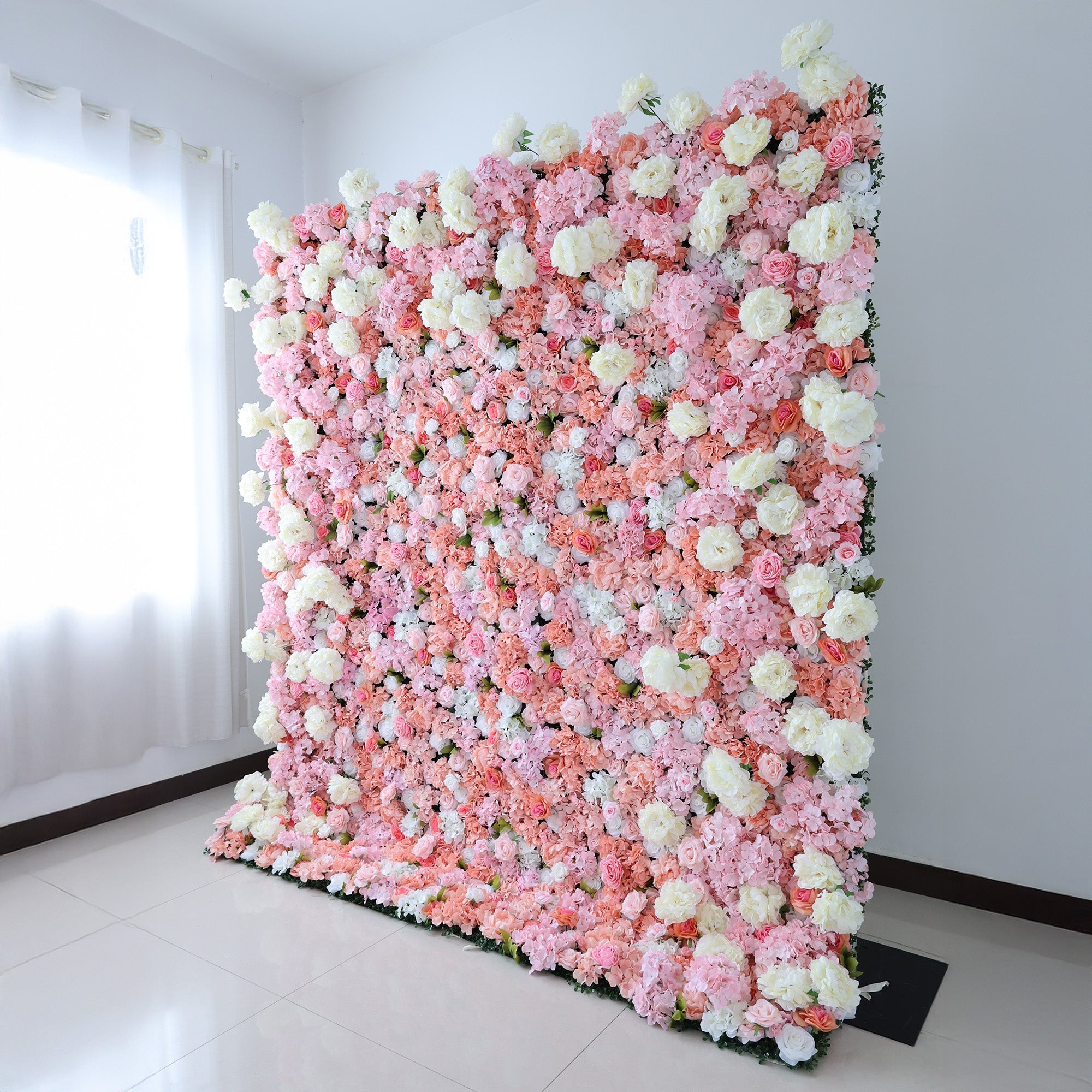 ValarFlowers Blush & Coral Floral Extravaganza Wall: A Romantic. Dreamy Masterpiece for Enchanting Celebrations-VF-544