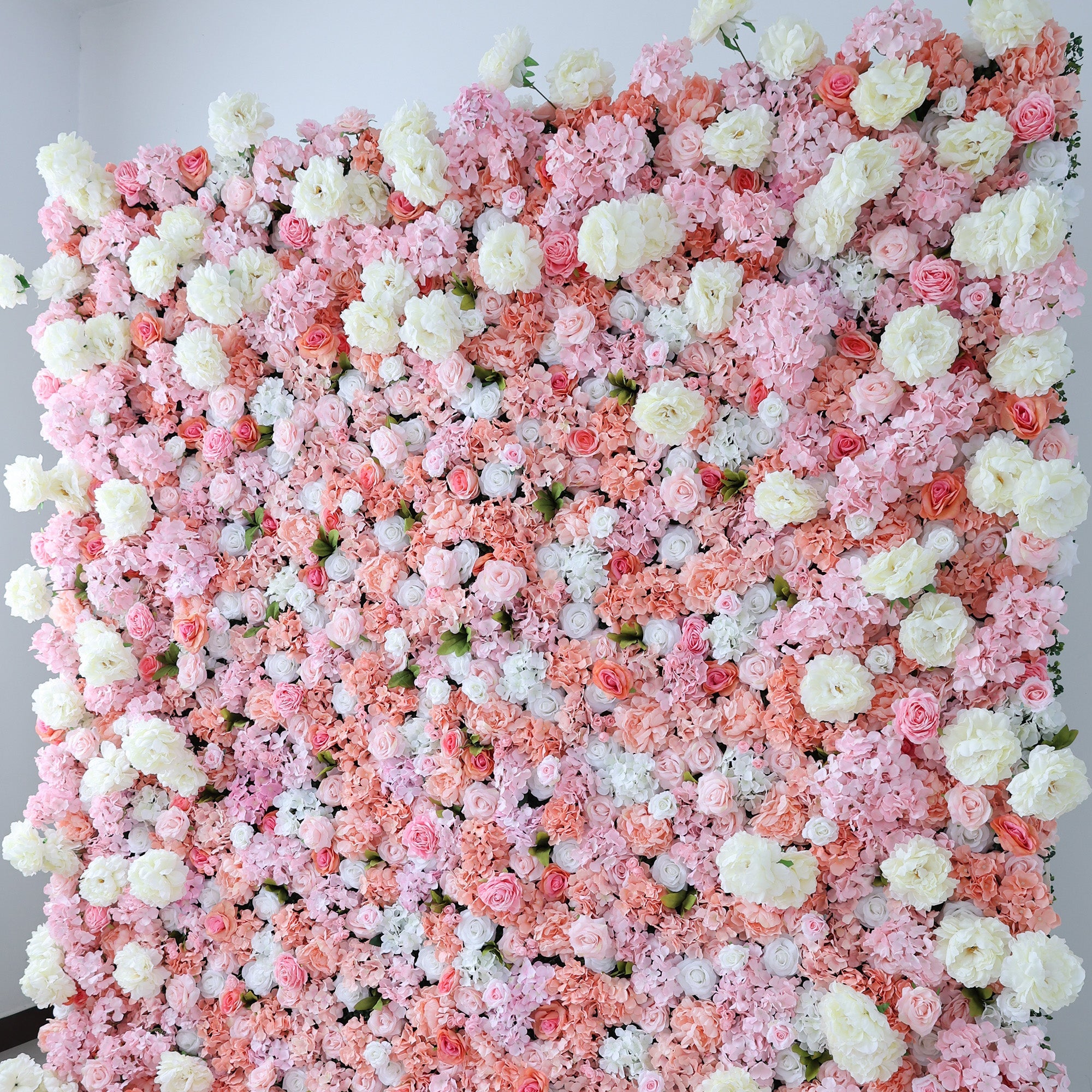 ValarFlowers Blush & Coral Floral Extravaganza Wall: A Romantic. Dreamy Masterpiece for Enchanting Celebrations-VF-544