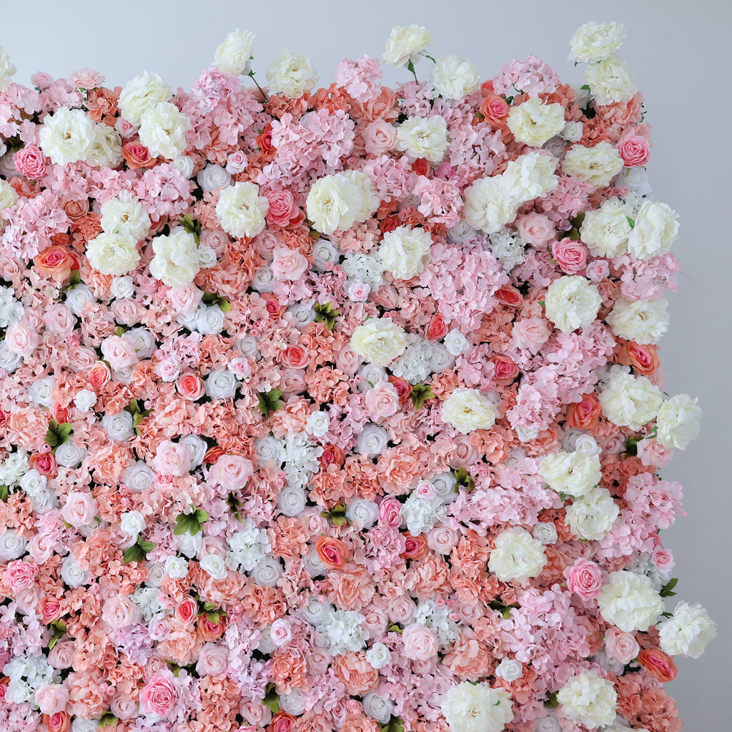 ValarFlowers Blush & Coral Floral Extravaganza Wall: A Romantic. Dreamy Masterpiece for Enchanting Celebrations-VF-544