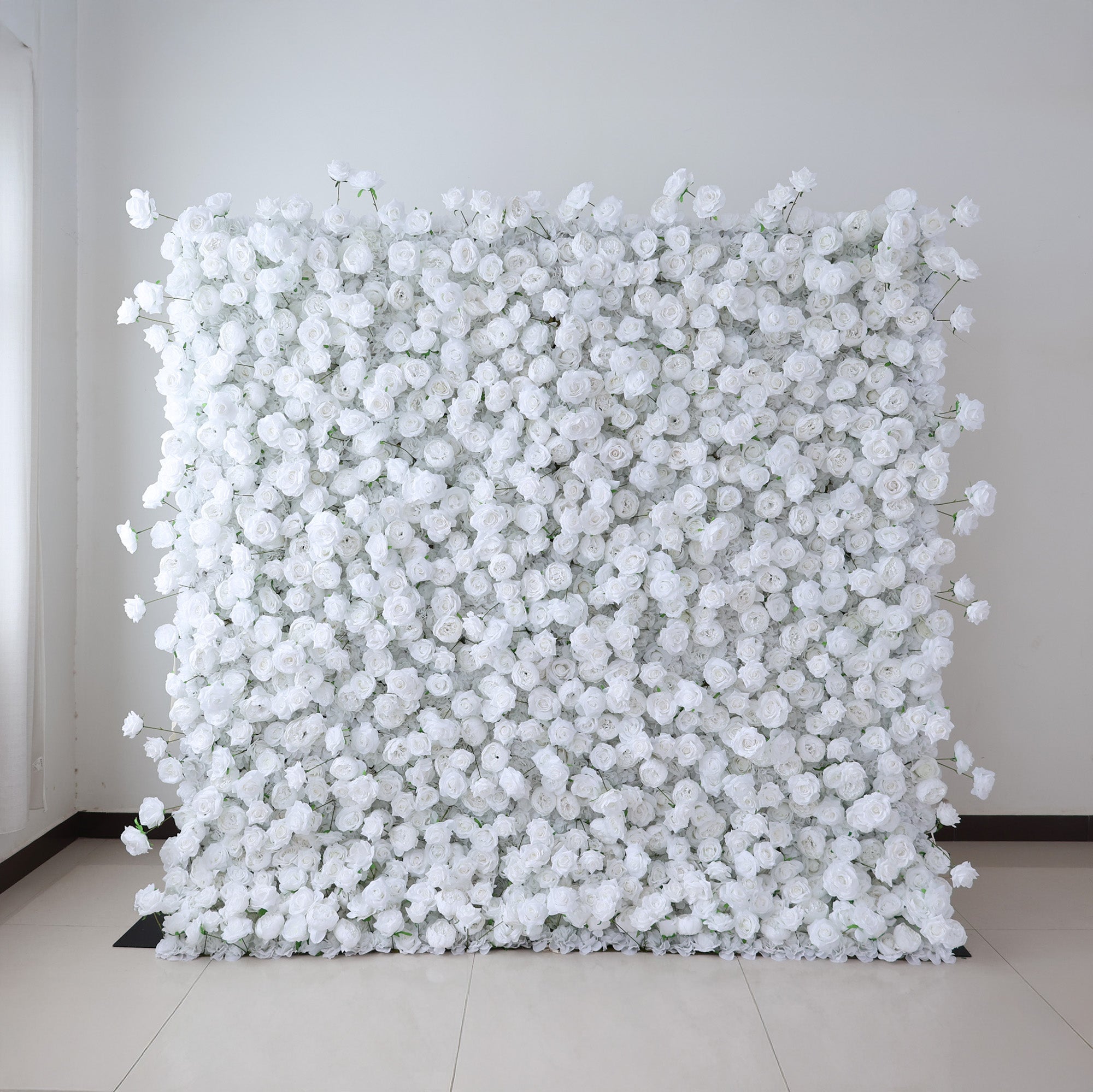 ValarFlowers All - White Rose Floral Extravaganza Wall: A Pure. Elegant Masterpiece for Timeless Occasions-VF-547