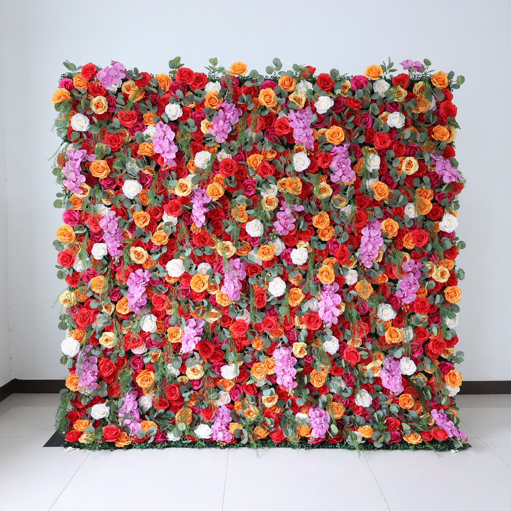 ValarFlowers Fiery Color Burst Floral Extravaganza Wall: A Bold. Lively Masterpiece for Energetic Celebrations-VF-546