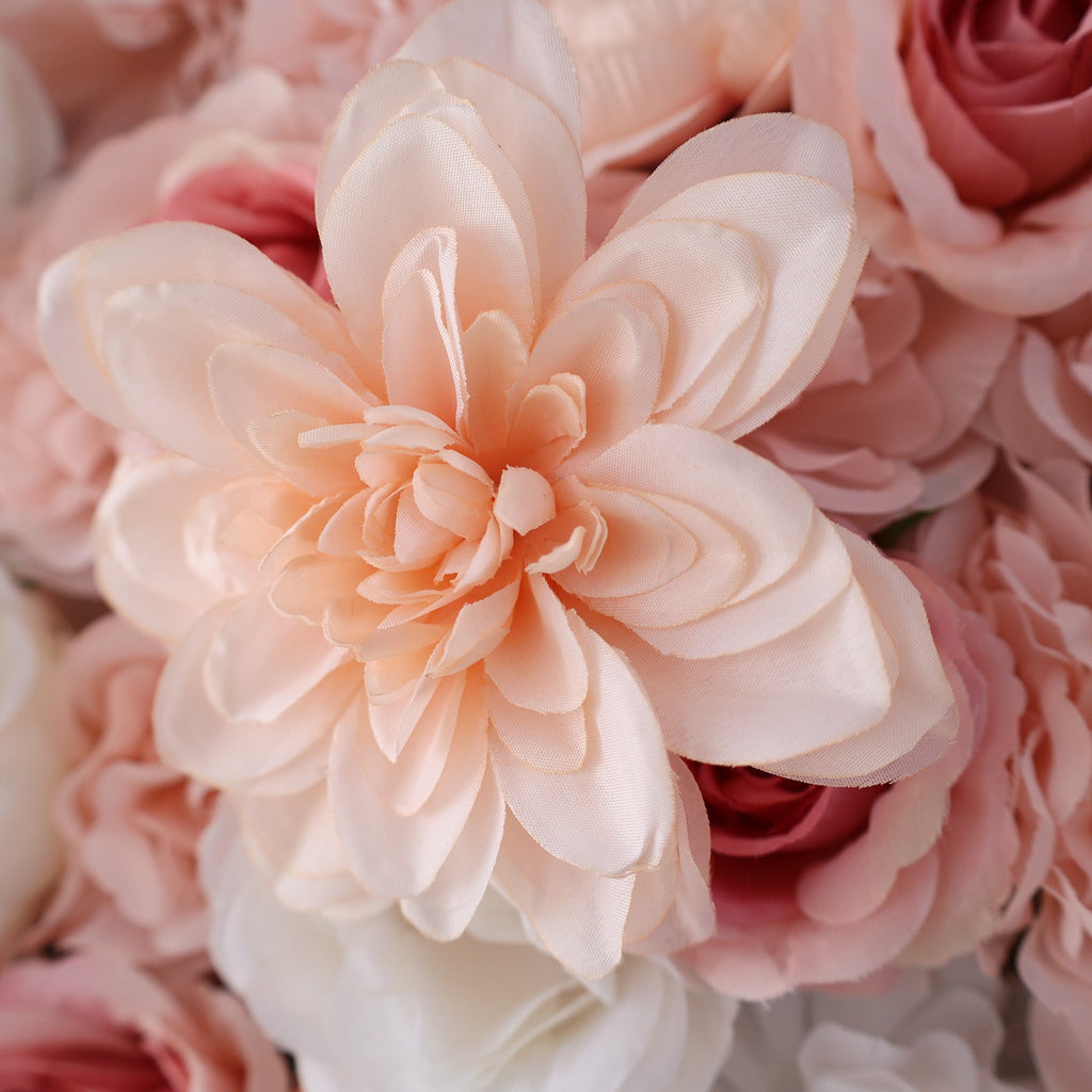 ValarFlowers Blush Pink & Soft White Floral Extravaganza Wall: A Dreamy. Romantic Masterpiece for Enchanting Celebrations-VF-553