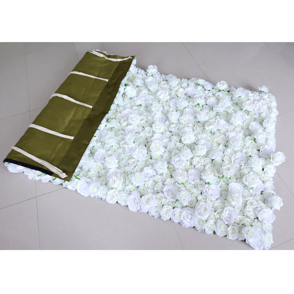 ValarFlowers Green White Artificial Flower Wall Backdrop for Wedding & Event Decor VF-361