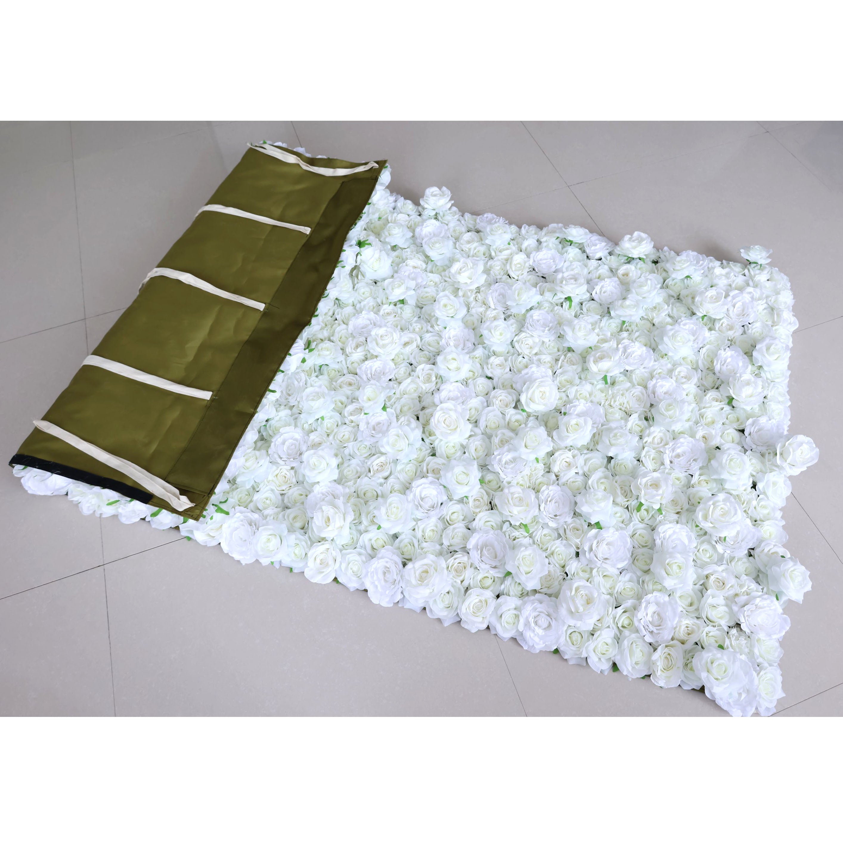 ValarFlowers Green White Artificial Flower Wall Backdrop for Wedding & Event Decor VF-361