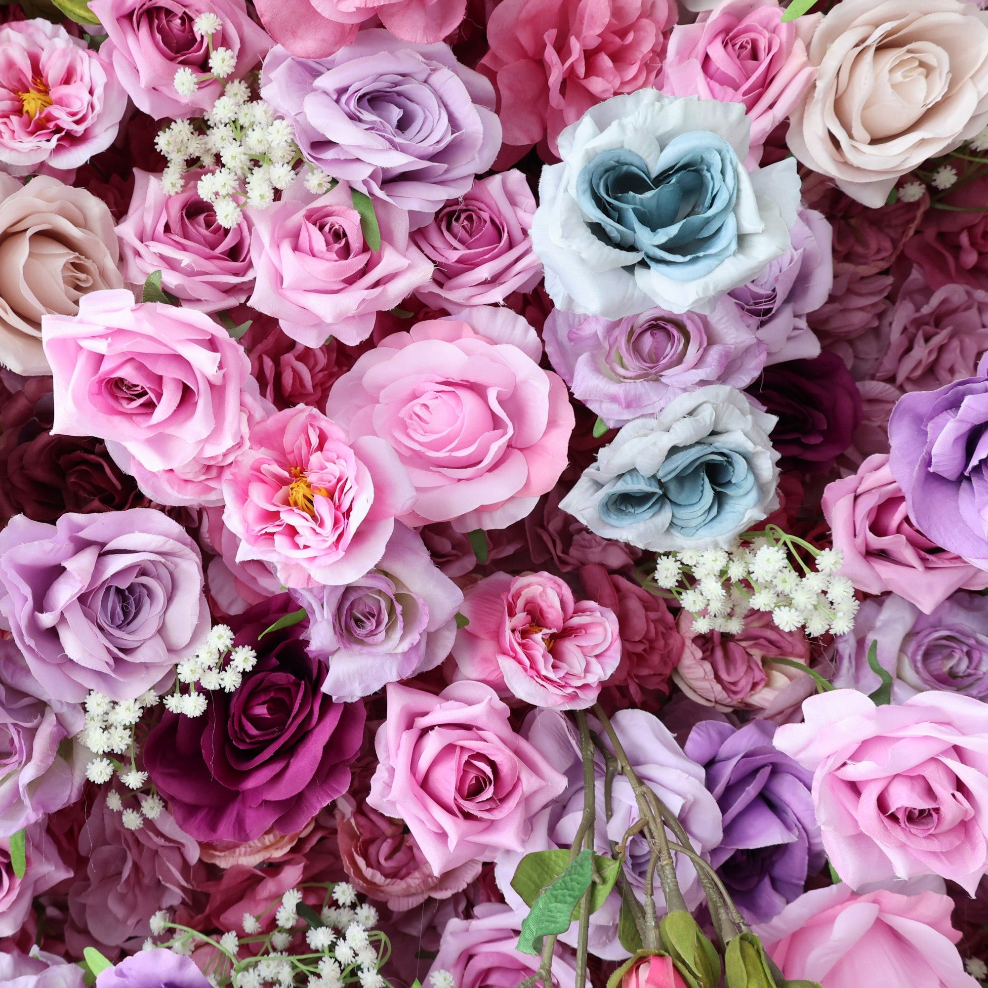 ValarFlowers Enchanted Pastel Pink & Purple Floral Symphony Flower Wall: A Romantic Masterpiece for Dreamy Celebrations-VF-504
