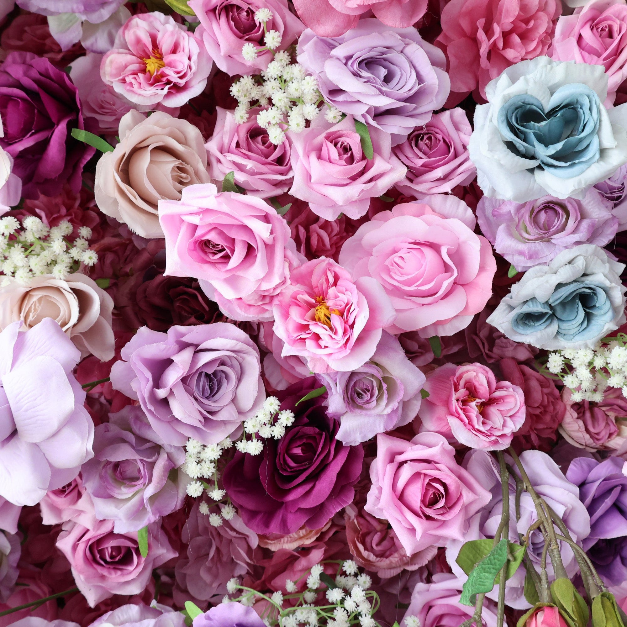 ValarFlowers Enchanted Pastel Pink & Purple Floral Symphony Flower Wall: A Romantic Masterpiece for Dreamy Celebrations-VF-504