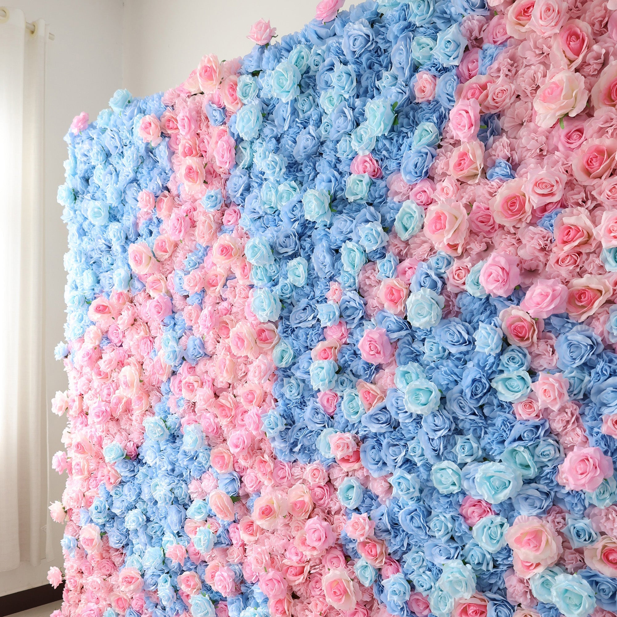 ValarFlowers BloomElegance Pink and Blue Floral Fantasy Flower Wall: A Mesmerizing Centerpiece for Magical Events - VF - 501- x