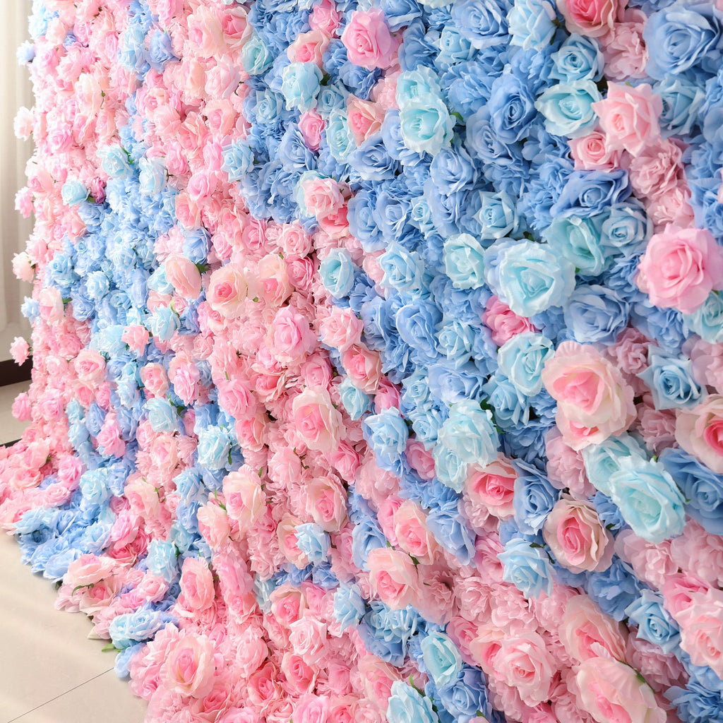 ValarFlowers BloomElegance Pink and Blue Floral Fantasy Flower Wall: A Mesmerizing Centerpiece for Magical Events - VF - 501- x