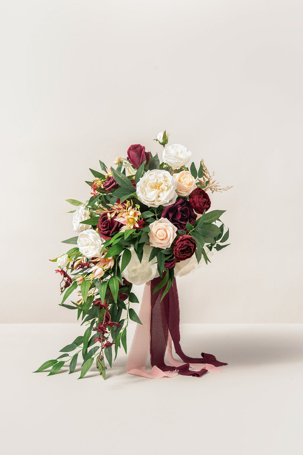 Medium Cascade Bridal Bouquet in Romantic Marsala