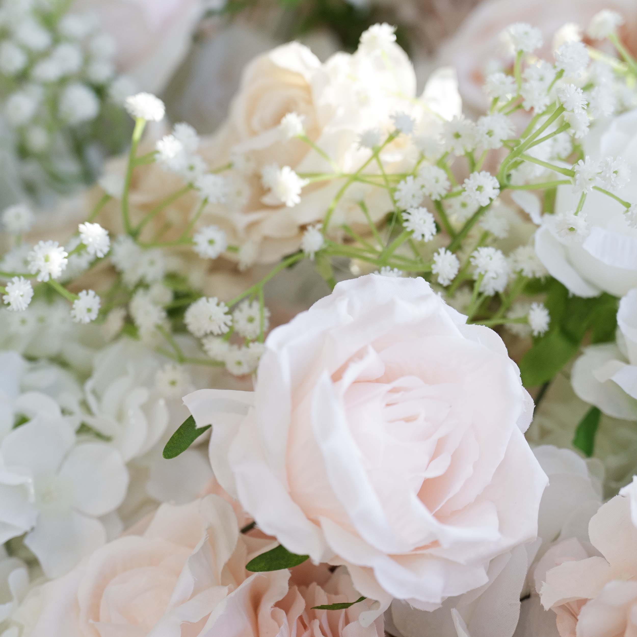 Luxurious Floral Backdrop - Elegant White. Blush. and Nude Artificial Flower Wall for Weddings. Events. and Special Occasions-VF-374-1