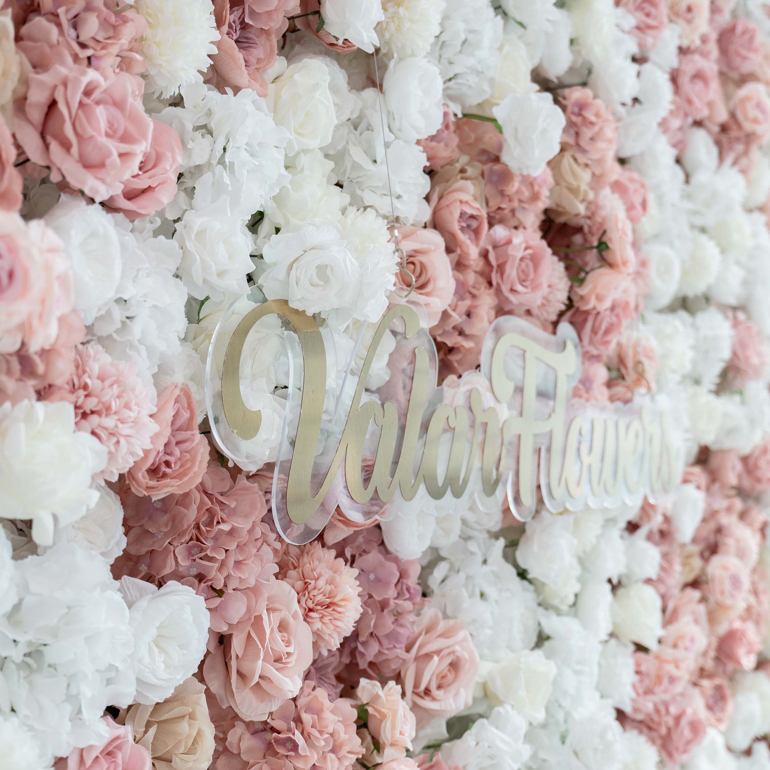 Romantic Floral Backdrop - Blush Nude and White Artificial Flower Wall for Weddings. Events. and Special Occasions-VF-418-2
