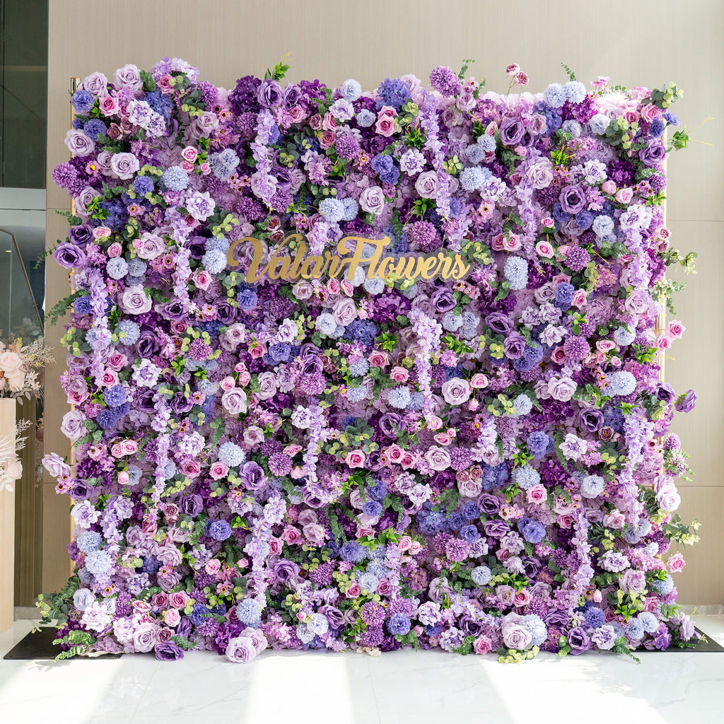 ValarFlowers Presents: Lavender Elegance – A Lavish Display of Purple Blooms in an Artificial Fabric Flower Arch Decor-VF-490