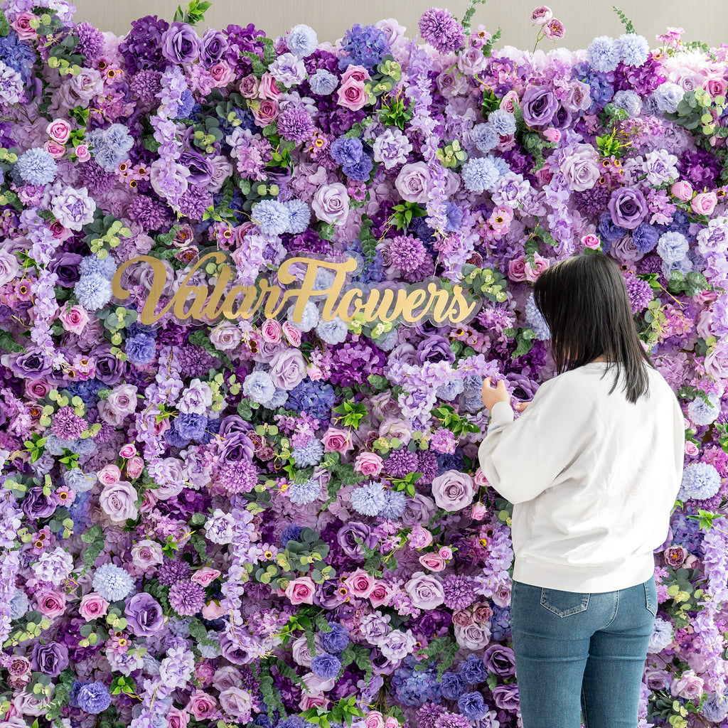 ValarFlowers Presents: Lavender Elegance – A Lavish Display of Purple Blooms in an Artificial Fabric Flower Arch Decor-VF-490