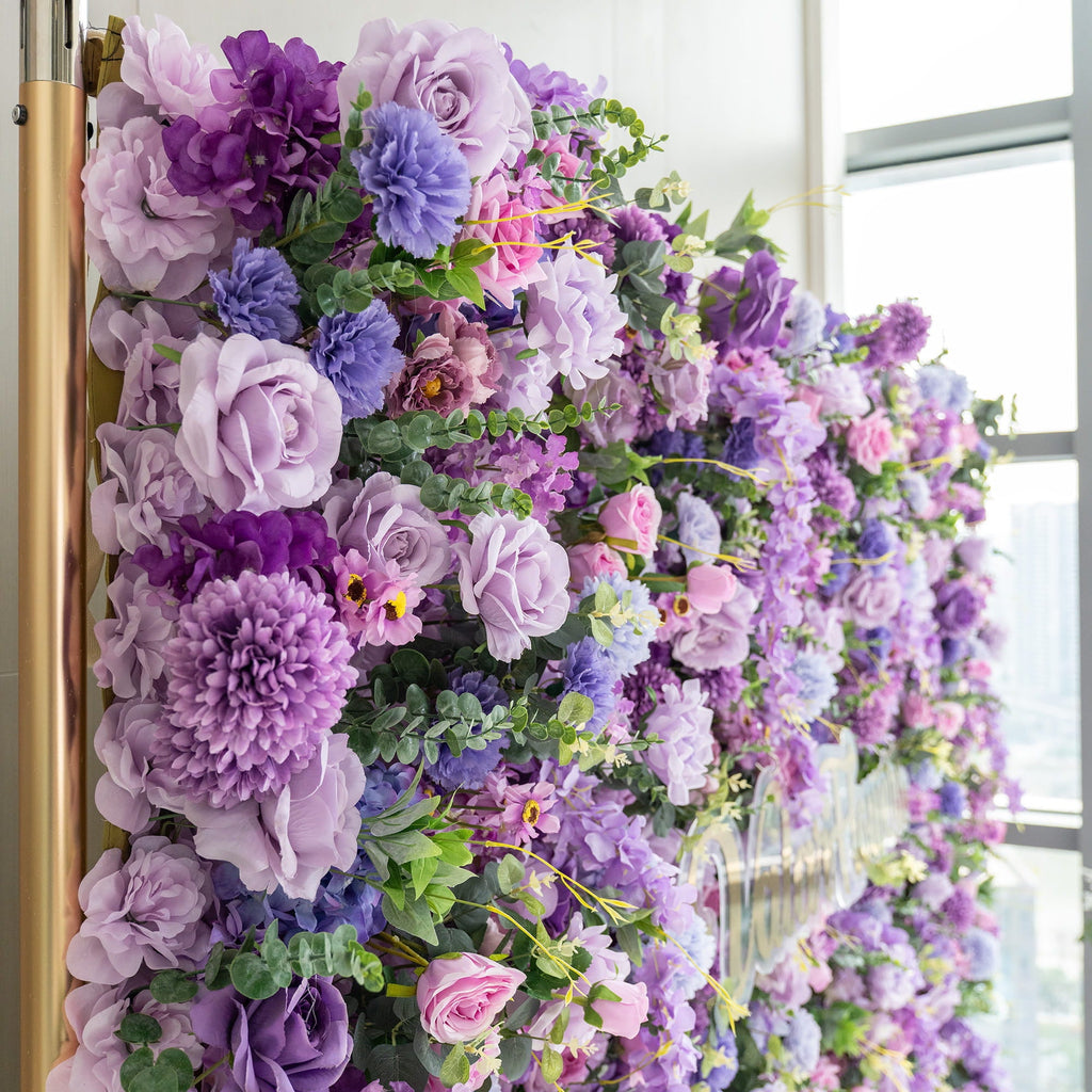 ValarFlowers Presents: Lavender Elegance – A Lavish Display of Purple Blooms in an Artificial Fabric Flower Arch Decor-VF-490
