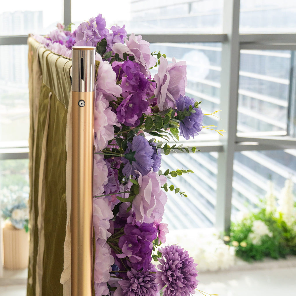 ValarFlowers Presents: Lavender Elegance – A Lavish Display of Purple Blooms in an Artificial Fabric Flower Arch Decor-VF-490