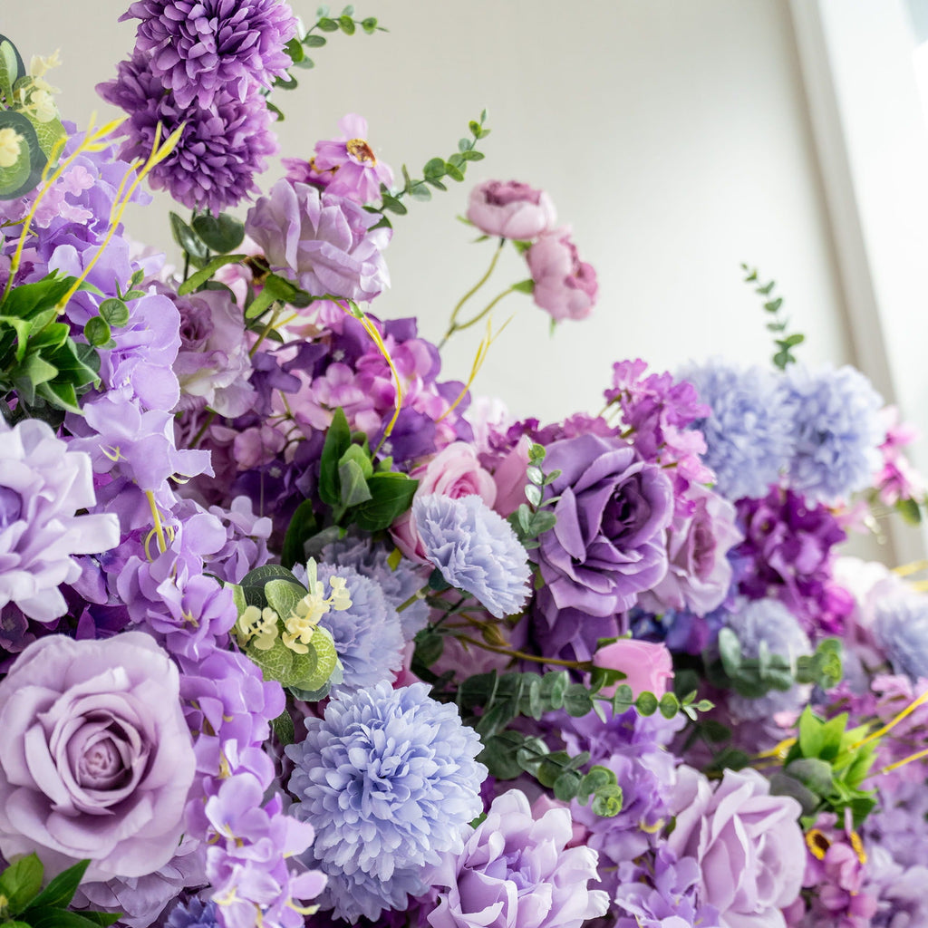 ValarFlowers Presents: Lavender Elegance – A Lavish Display of Purple Blooms in an Artificial Fabric Flower Arch Decor-VF-490