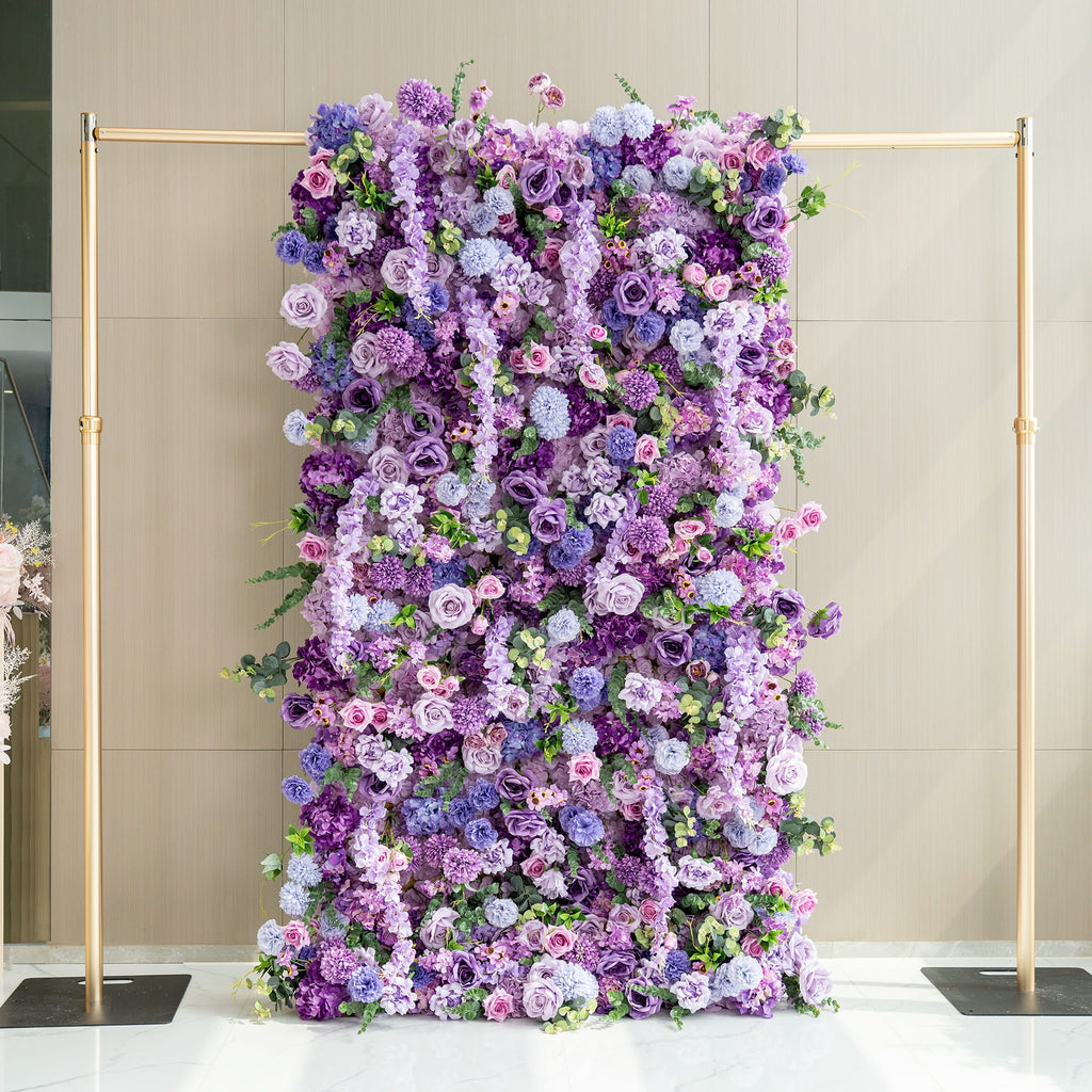 ValarFlowers Presents: Lavender Elegance – A Lavish Display of Purple Blooms in an Artificial Fabric Flower Arch Decor-VF-490
