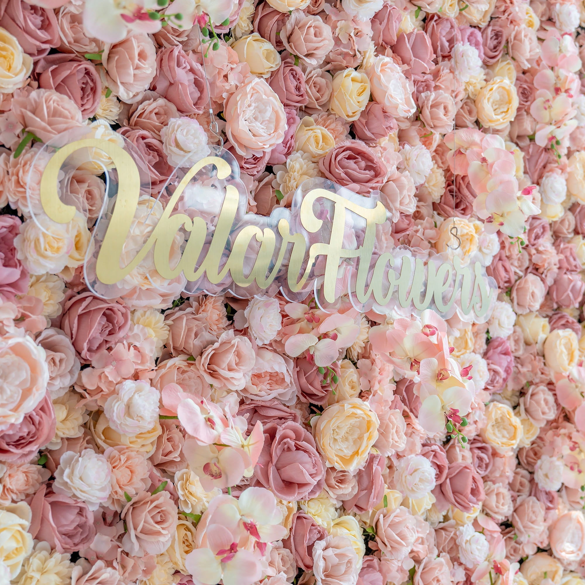 Valar Flowers Exquisite Artificial Flower Backdrop in Soft Pink and Cream Hues for Weddings. Parties and Events-VF-360