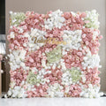 Romantic Floral Backdrop - Blush Nude and White Artificial Flower Wall for Weddings. Events. and Special Occasions-VF-418