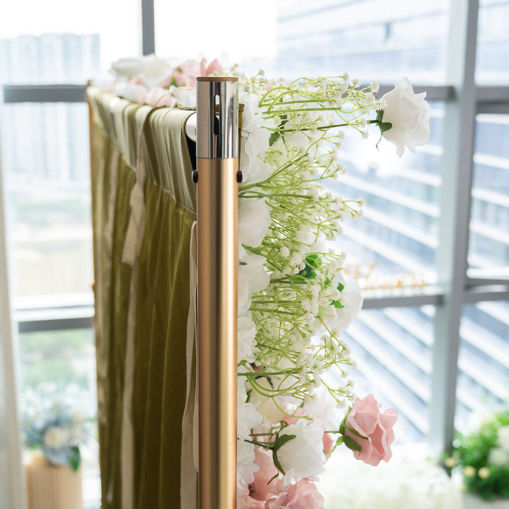Romantic Floral Backdrop - Blush Nude and White Artificial Flower Wall for Weddings. Events. and Special Occasions-VF-418