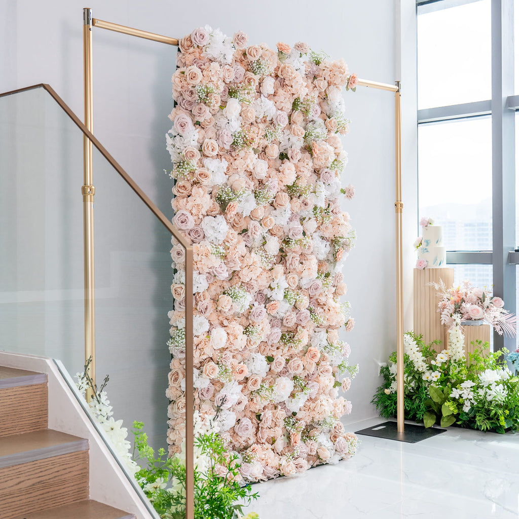 Luxurious Floral Backdrop - Elegant White. Blush. and Nude Artificial Flower Wall for Weddings. Events. and Special Occasions-VF-374-1