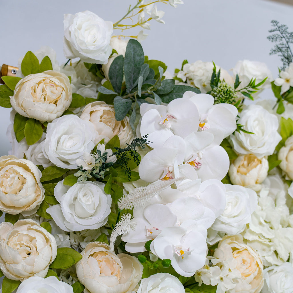 Roll Up Fabric Gorgeous Artificial Flower Wall - The White & Green  Epitome of Wedding and Event Decoration-VF-801
