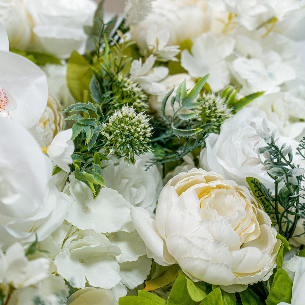 Roll Up Fabric Gorgeous Artificial Flower Wall - The White & Green  Epitome of Wedding and Event Decoration-VF-801