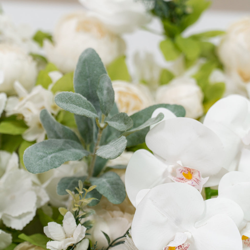 Roll Up Fabric Gorgeous Artificial Flower Wall - The White & Green  Epitome of Wedding and Event Decoration-VF-801